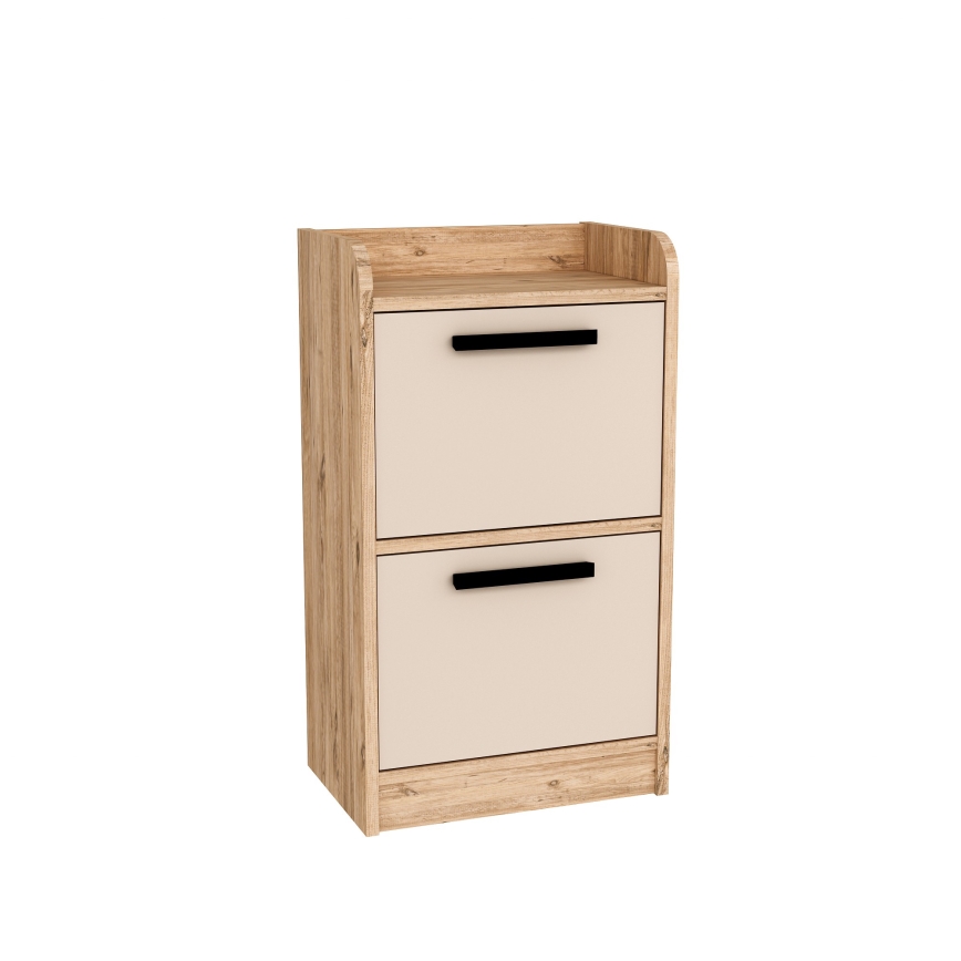 Nachtkastje LUSES 79,4x45 cm grenen atlantic/beige