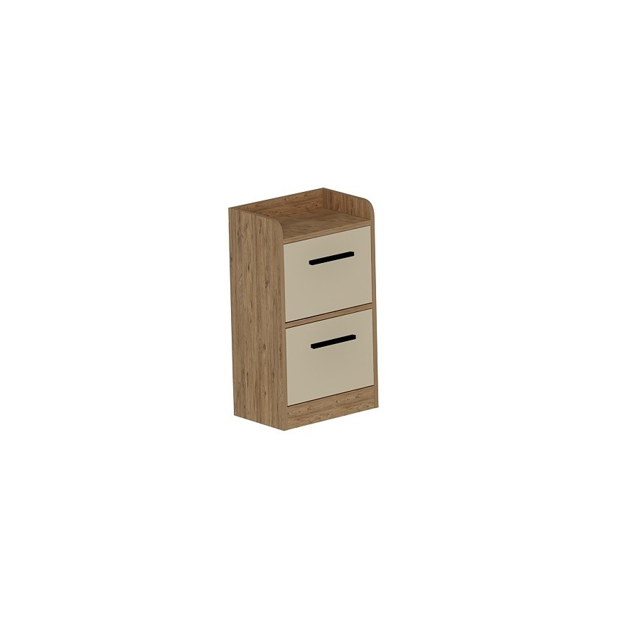 Nachtkastje LUSES 79,4x45 cm grenen atlantic/beige