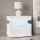 Nachtkastje met LED-verlichting GLOSSA 55x51 cm wit/hoogglans wit