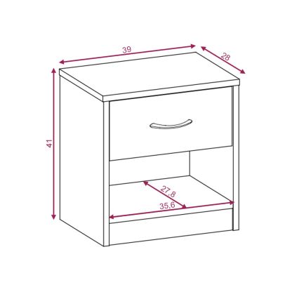 Nachtkastje NED eiken wotan