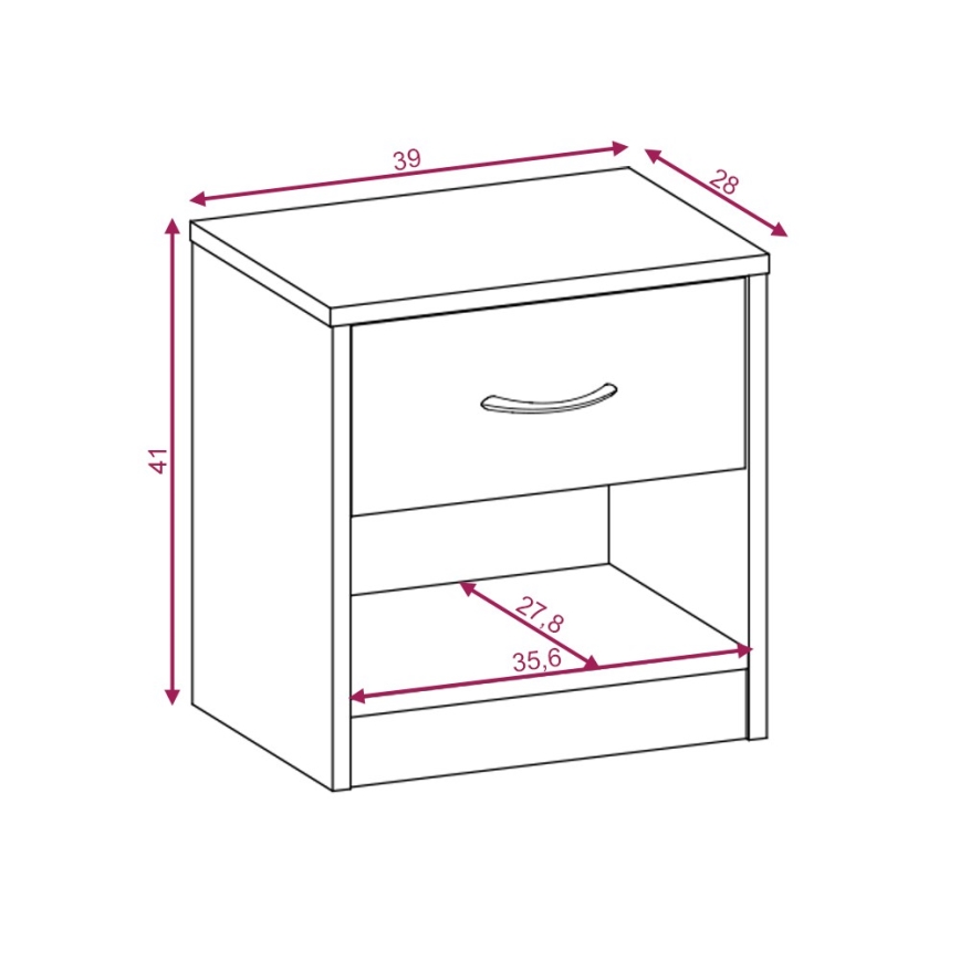 Nachtkastje NED eiken wotan