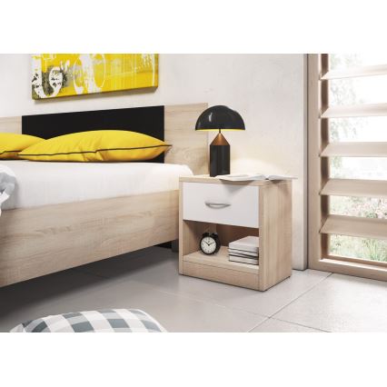Nachtkastje NED Sonoma eik/wit