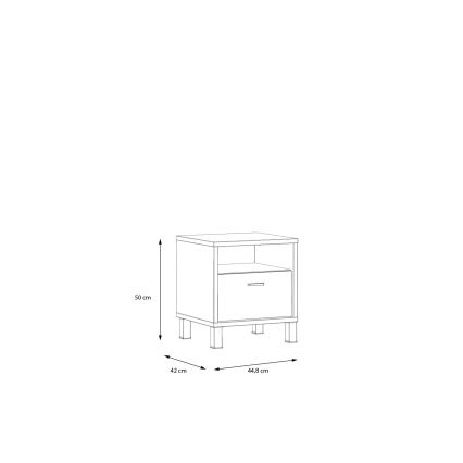 Nachtkastje OREN bruin/zwart