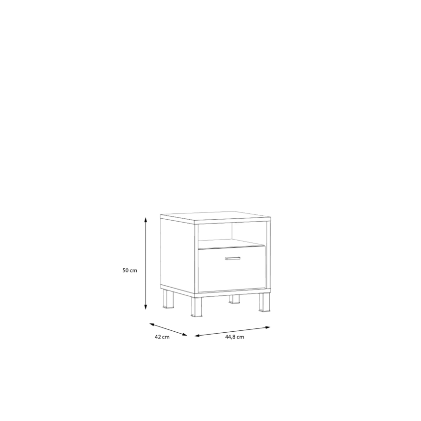 Nachtkastje OREN bruin/zwart