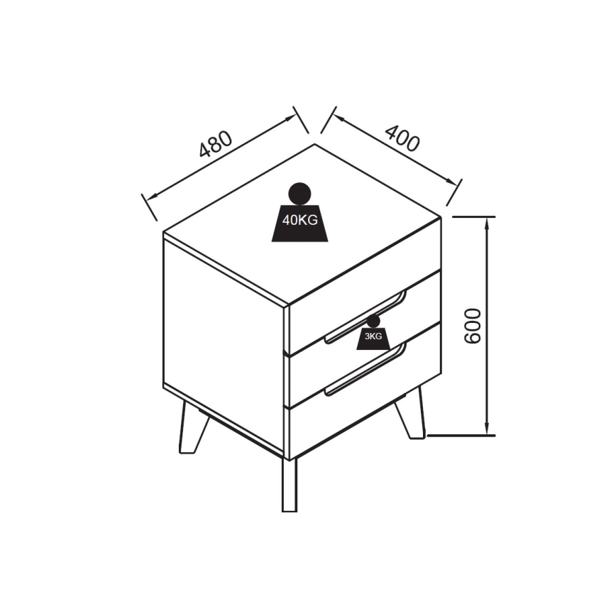 Nachtkastje SINIRA wit