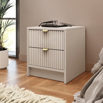 Nachtkastje TIRENO 40 x 35 cm beige