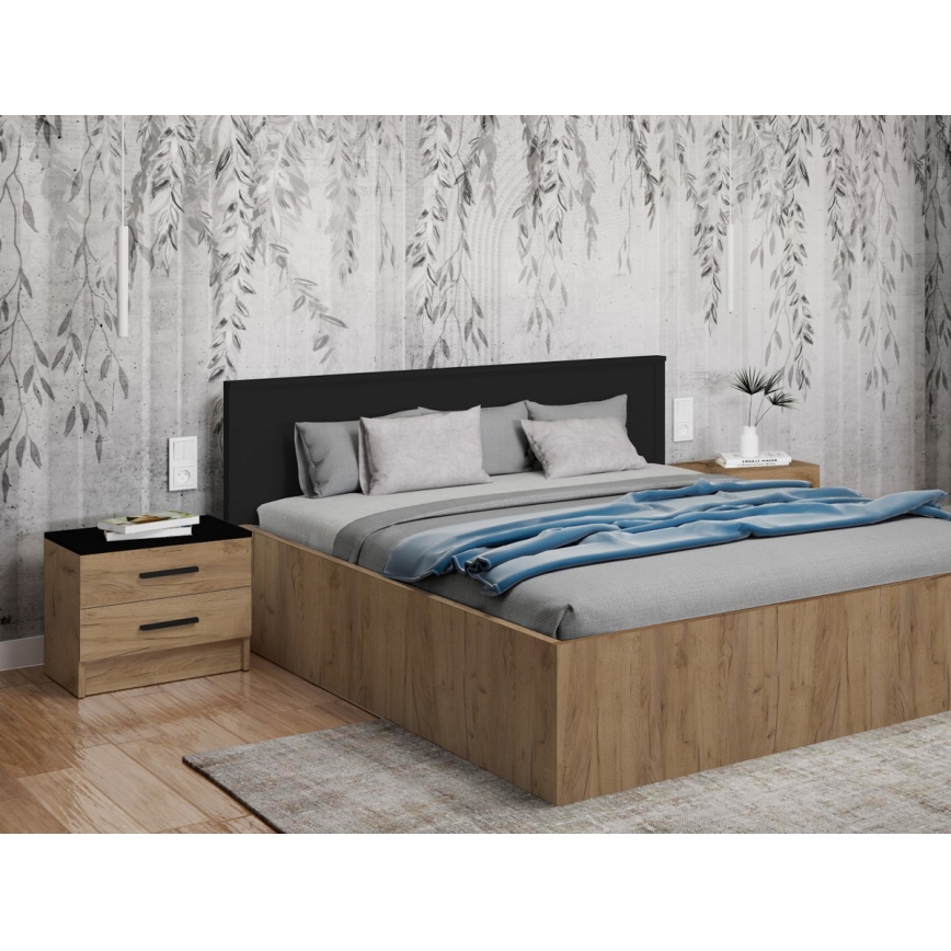 Nachtkastje TOD craft eik/zwart