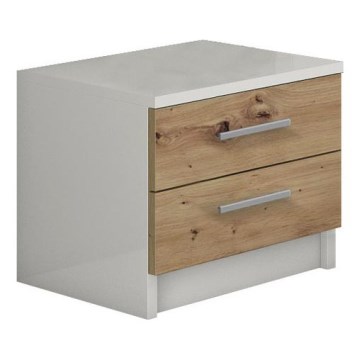 Nachtkastje TOD wit/eiken artisan
