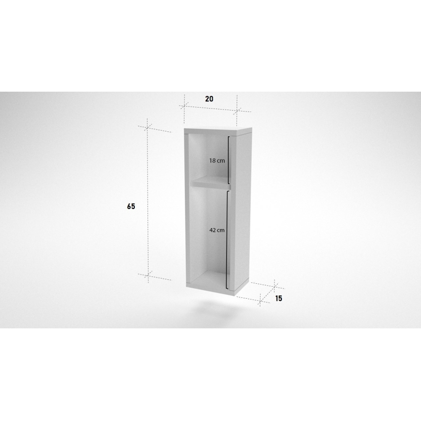 Nachtkastje TURRA 65x20 cm wit