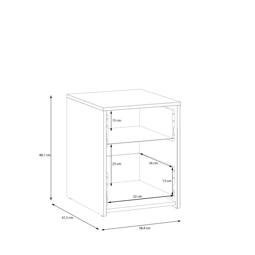 Nachtkastje URO artisan eik/wit