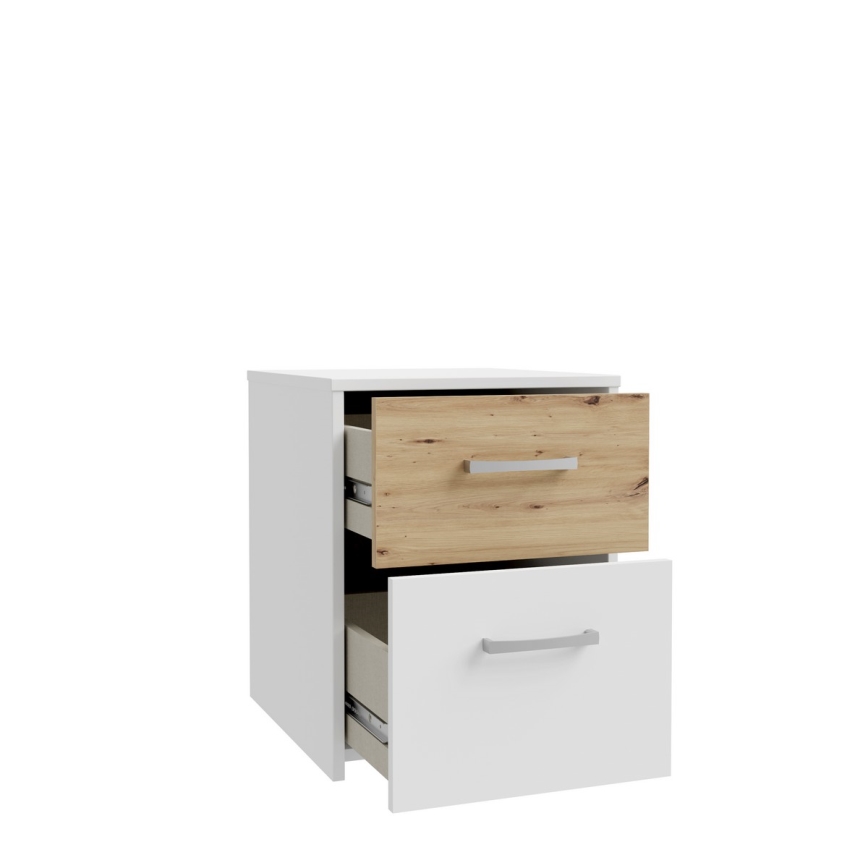 Nachtkastje URO eiken artisan/wit