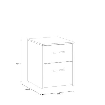 Nachtkastje URO eiken artisan/wit