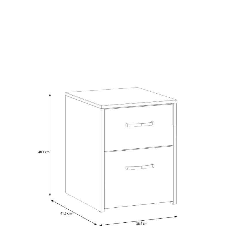 Nachtkastje URO eiken artisan/wit