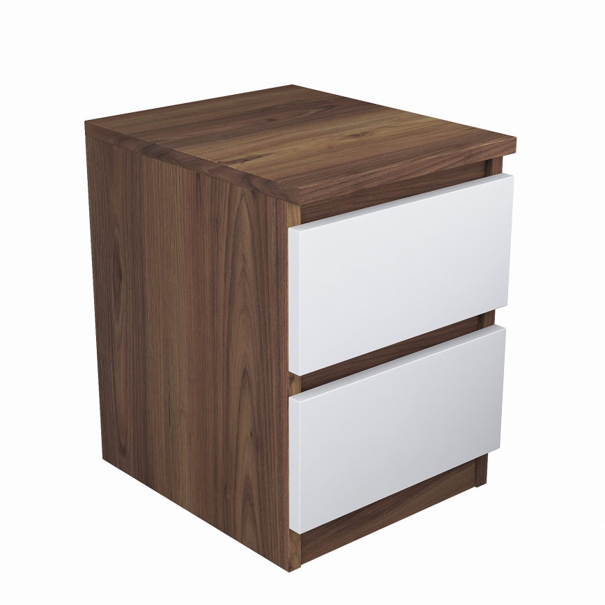 Nachtkastje WALNUT 46,8x35 cm bruin/wit