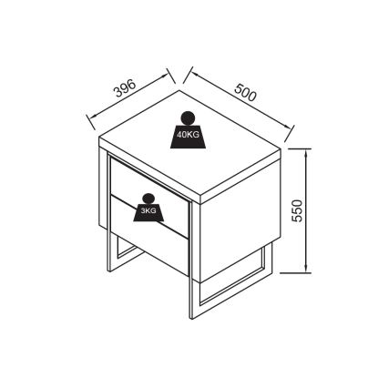 Nachtkastje ZARINE eiken