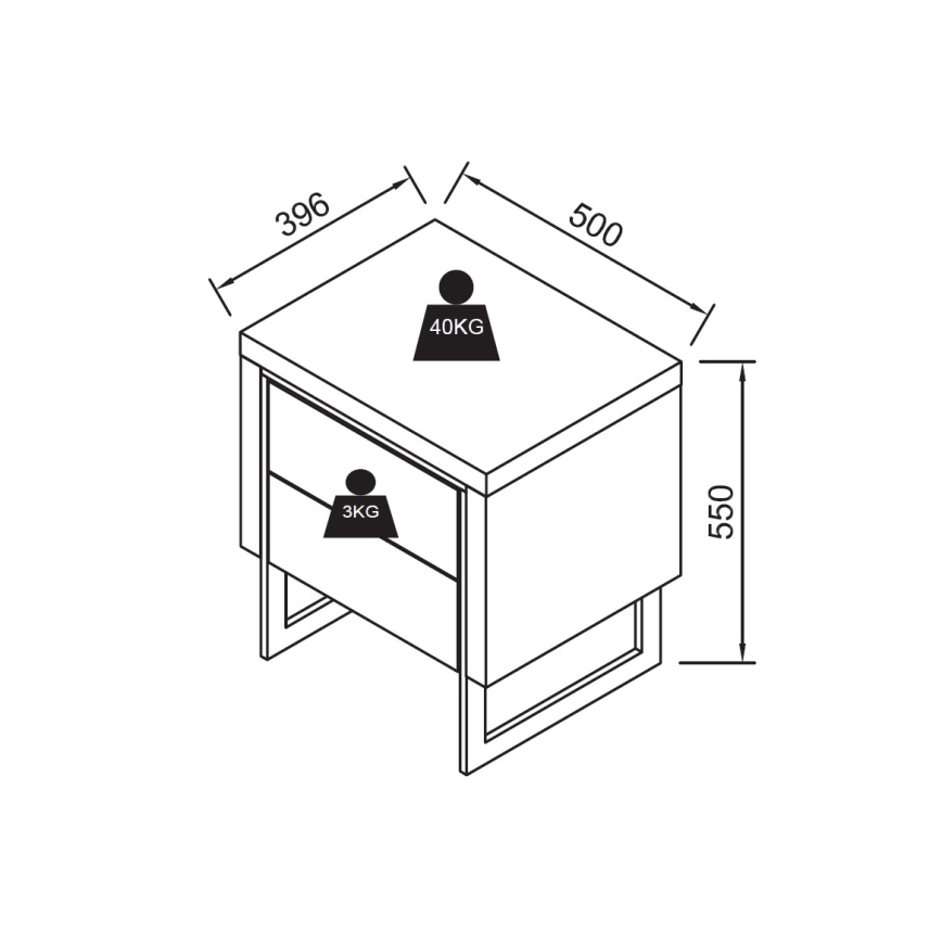 Nachtkastje ZARINE eiken