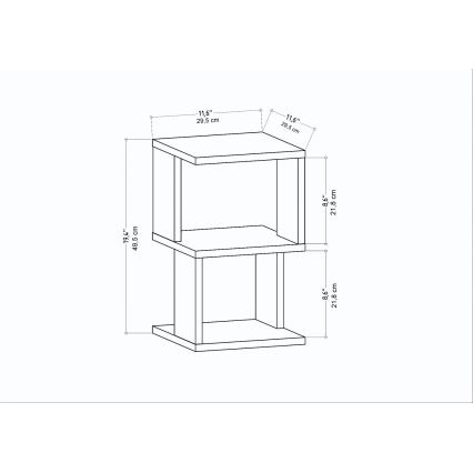 Nachtkastje ZUNA antraciet