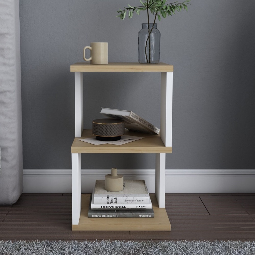 Nachtkastje ZUNA eik/wit