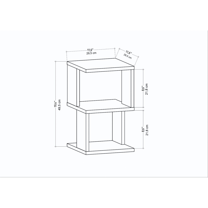 Nachtkastje ZUNA eik/wit