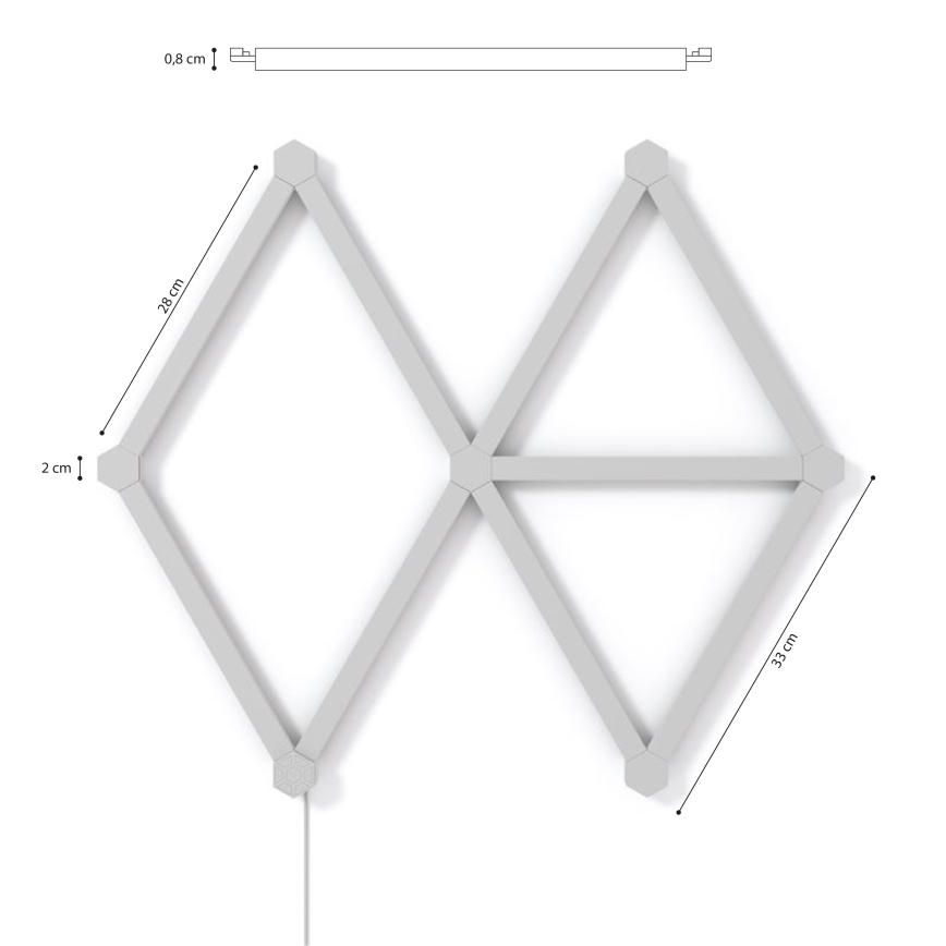 Nanoleaf - SET 9x LED RGBW Dimbaar rails LINES LED/2W/230V 1200-6000K Wi-Fi
