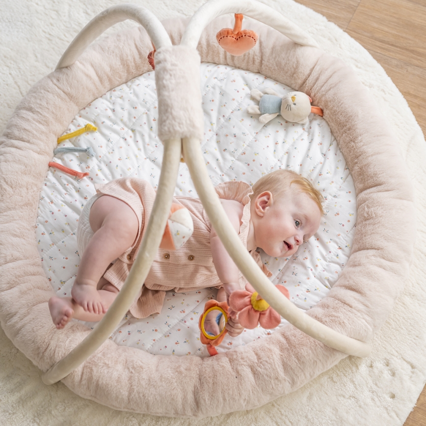 Nattou - Kinderdeken om mee te spelen met een trapeze MILA, ZOE & LANA beige