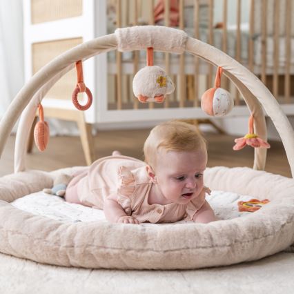 Nattou - Kinderdeken om mee te spelen met een trapeze MILA, ZOE & LANA beige