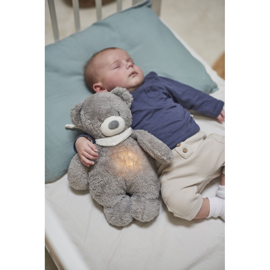 Nattou - Lekker knuffelen met een melodietje en lichtje SLEEPY BEAR 4in1 grijs