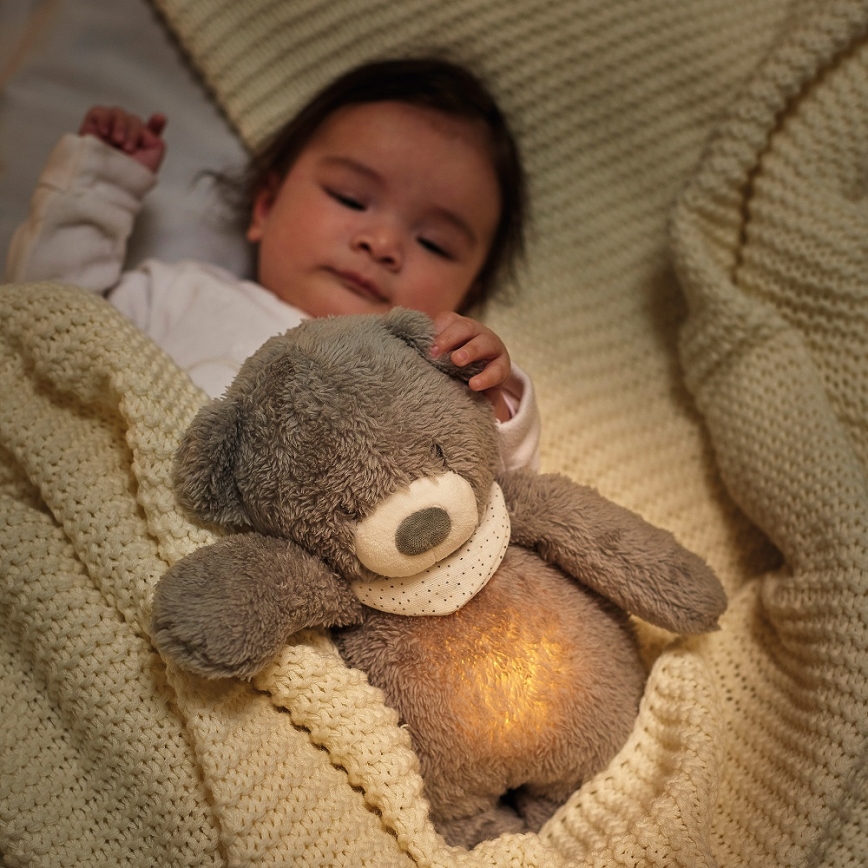 Nattou - Lekker knuffelen met een melodietje en lichtje SLEEPY BEAR 4in1 grijs