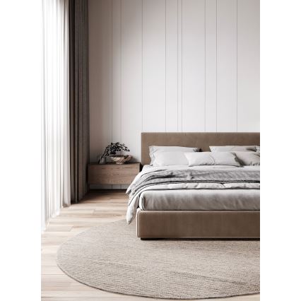 Natuurlijk rond vloerkleed FIR WOOL 160 cm 2600 g/m2 beige