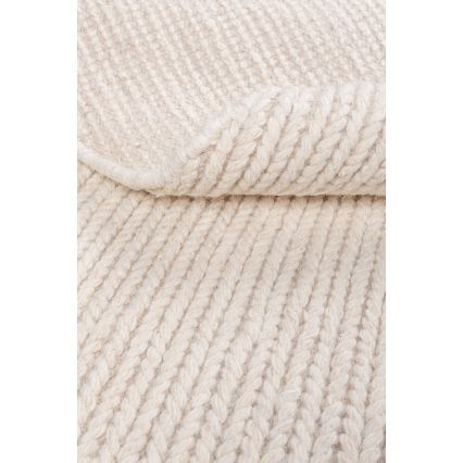 Natuurlijk rond vloerkleed FIR WOOL 160 cm 2600 g/m2 crème