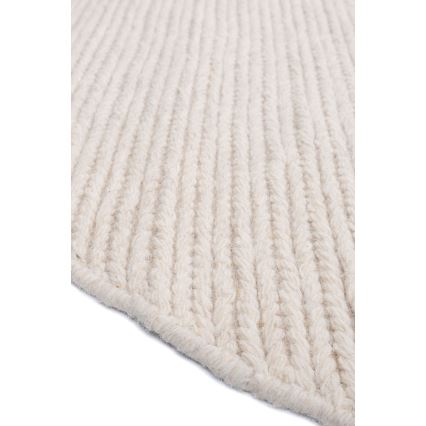 Natuurlijk rond vloerkleed FIR WOOL 160 cm 2600 g/m2 crème