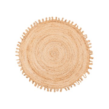 Natuurlijk rond vloerkleed JUTA 100 cm beige