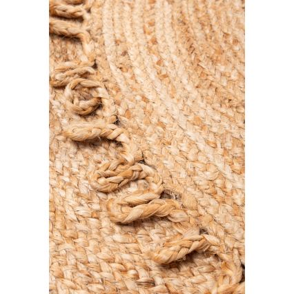 Natuurlijk rond vloerkleed JUTA 100 cm beige