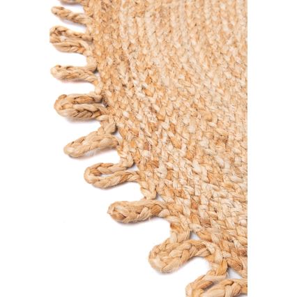 Natuurlijk rond vloerkleed JUTA 100 cm beige