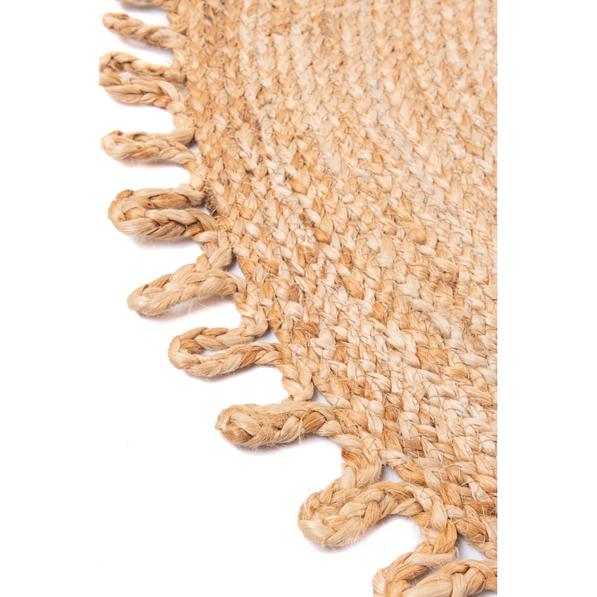 Natuurlijk rond vloerkleed JUTA 100 cm beige
