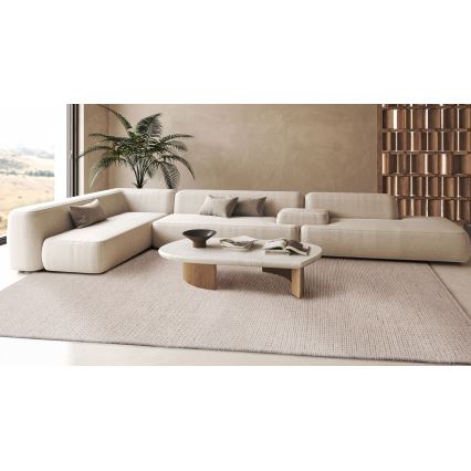 Natuurlijk vloerkleed FIR WOOL 120x170 cm 2600 g/m2 crème