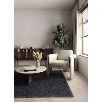 Natuurlijk vloerkleed FIR WOOL 120x170 cm 2600 g/m² antraciet