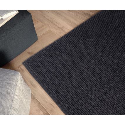 Natuurlijk vloerkleed FIR WOOL 120x170 cm 2600 g/m² antraciet