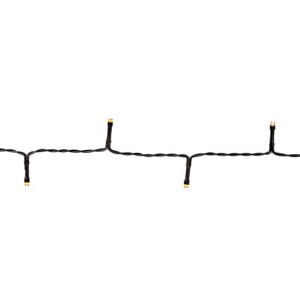 LED buiten kerstsnoer 96xLED/7 functies/3xAA 7,7m IP44 warm wit