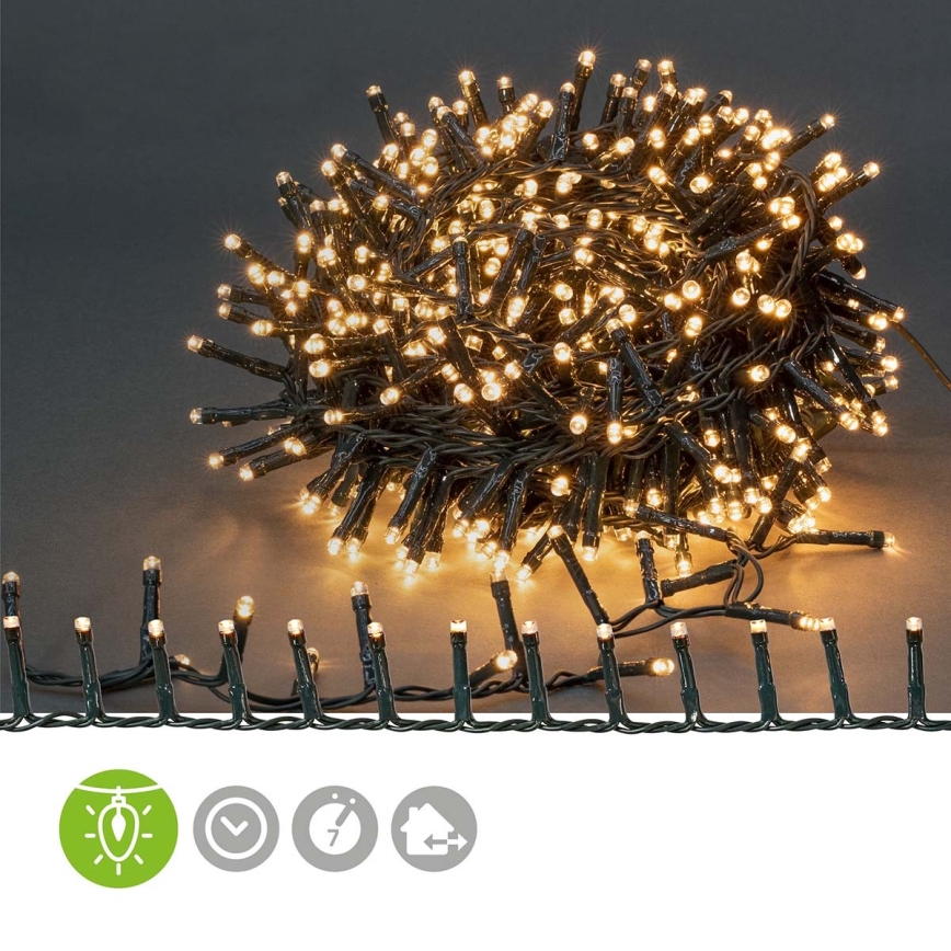 LED Buiten kerstsnoer 560xLED/7 functies 14m IP44 warm wit