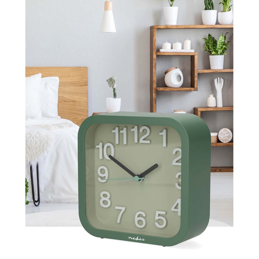Analoog wekker 1xAA groen