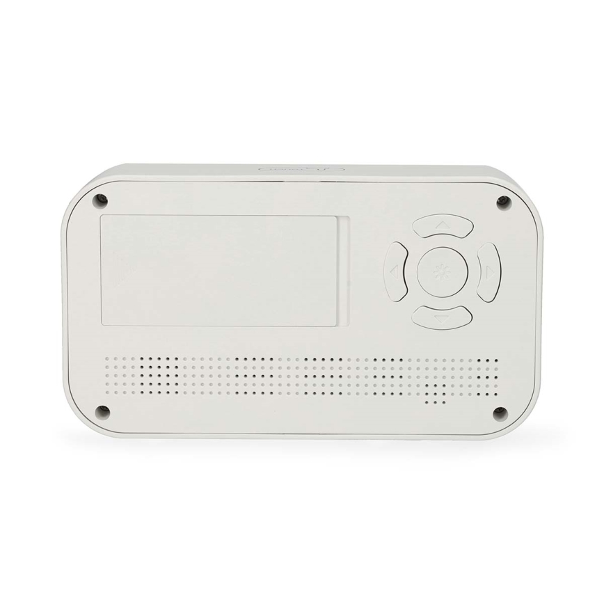 Digitale wekker met thermometer en hygrometer, 2x AA, wit