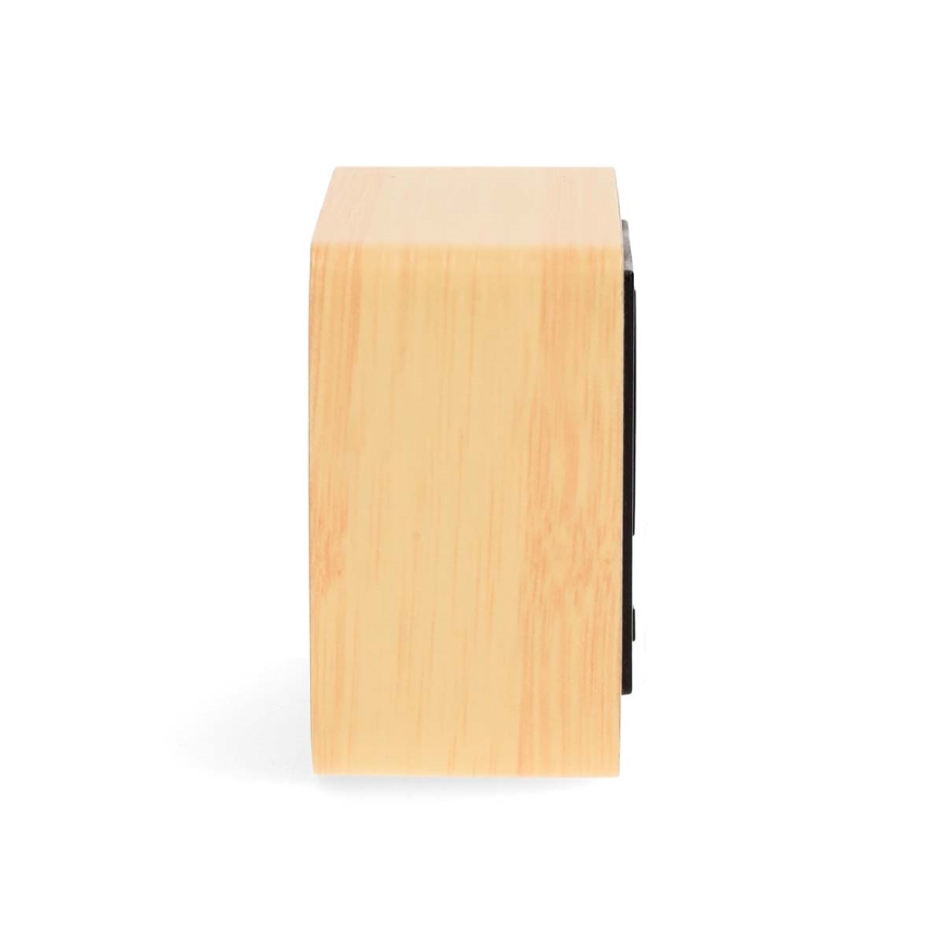 Digitale houten wekker met LED-display en thermometer, 5V/3xAAA