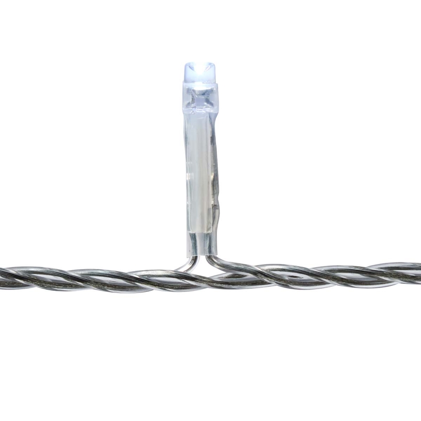 LED buiten kerstgordijn 180xLED/7 functies 10,9m IP44 koud wit