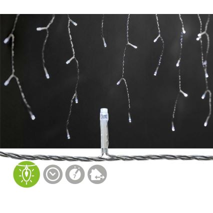 LED buitengordijn 360xLED/7 functies 14m IP44 koud wit