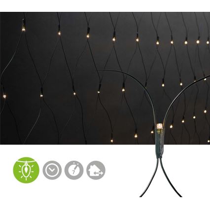 LED Buiten kerstgordijn 160xLED/7 functies 5m IP44 warm wit