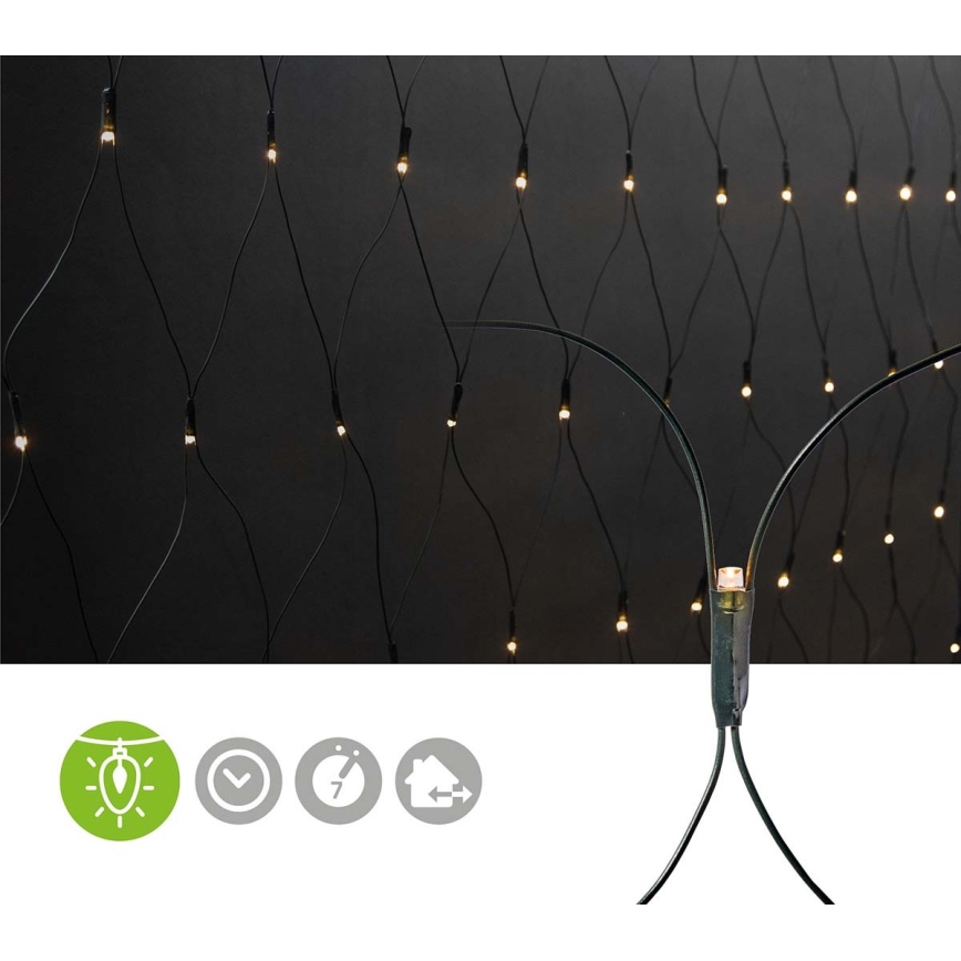 LED buitenlichtgordijn 160xLED/7 functies 5m IP44 warm wit