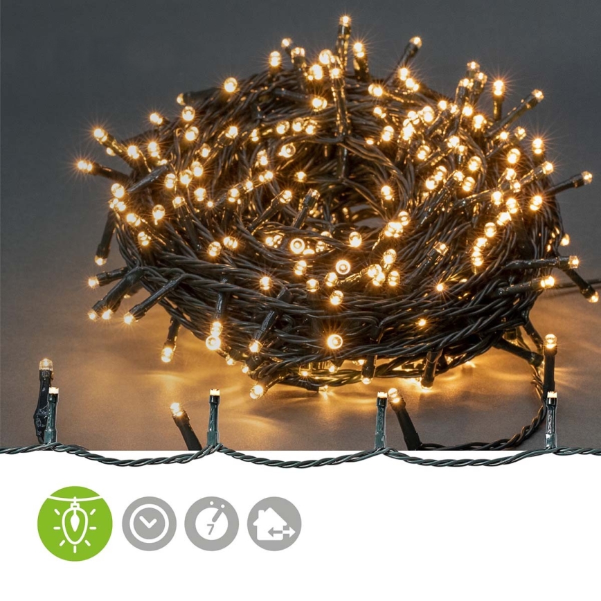 LED buiten kerstverlichting 720xLED/7 functies 57m IP44 warmwit