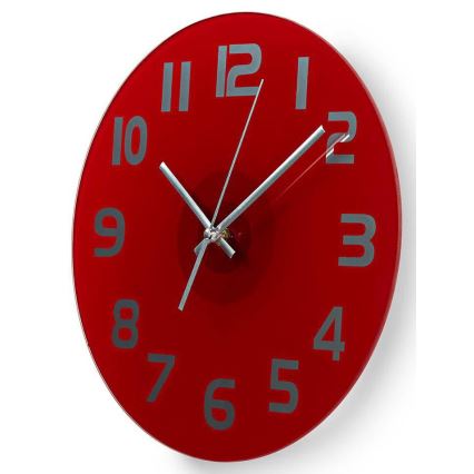 Wand Klok 1xAA rood