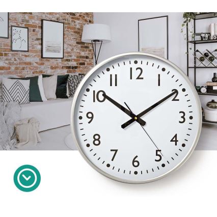 Wandklok Ø 38 cm 1xAA wit